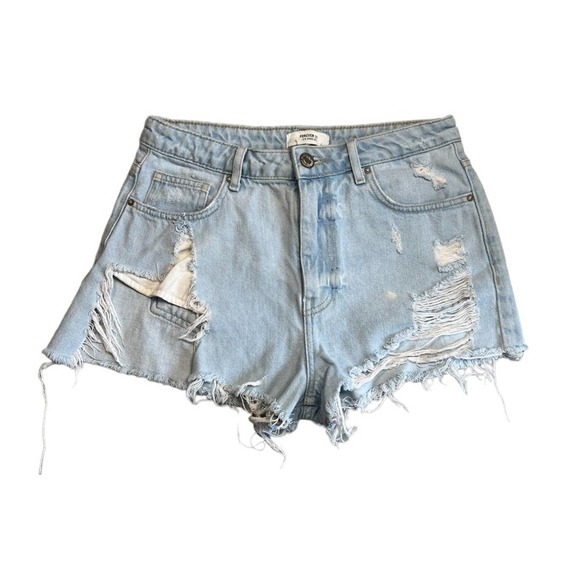 Super Distressed Light Wash Denim Women’s Shorts Sz 27 - Picture 1 of 3
